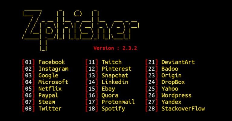 Zphisher in Termux commands