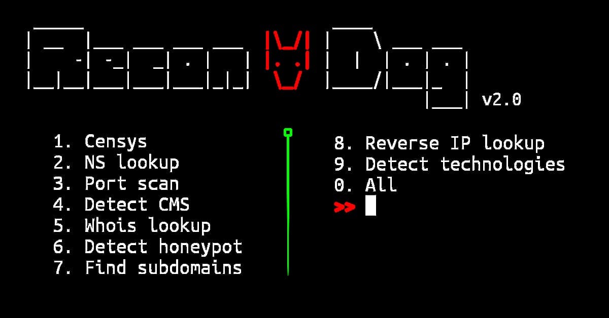 ReconDog install and usage commands