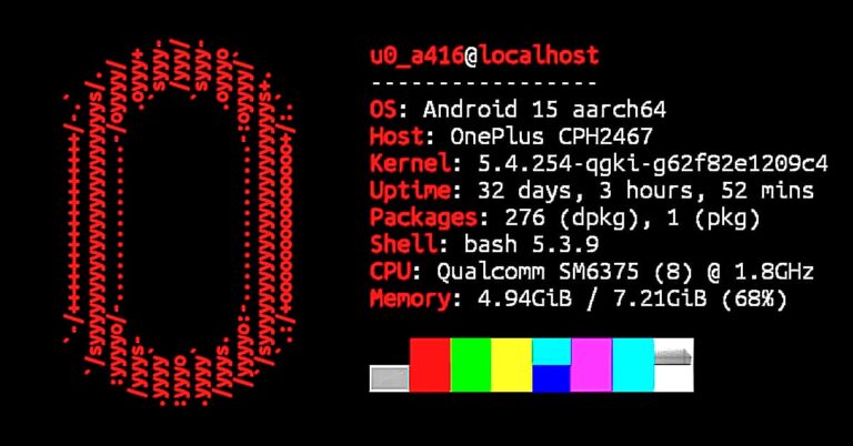 Neofetch installation and usage commands